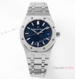 Swiss Copy Audemars Piguet Royal Oak 34mm Blue Textured Dial Watch 9015 Movement